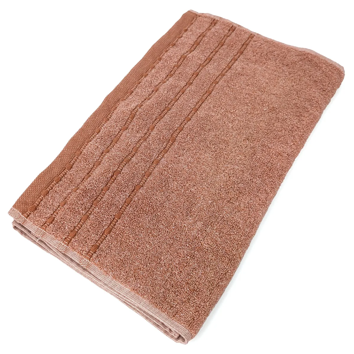 Serviette De Toilette Coton 500 G/m² 50x100cm Vivid Marron Terre-cuite