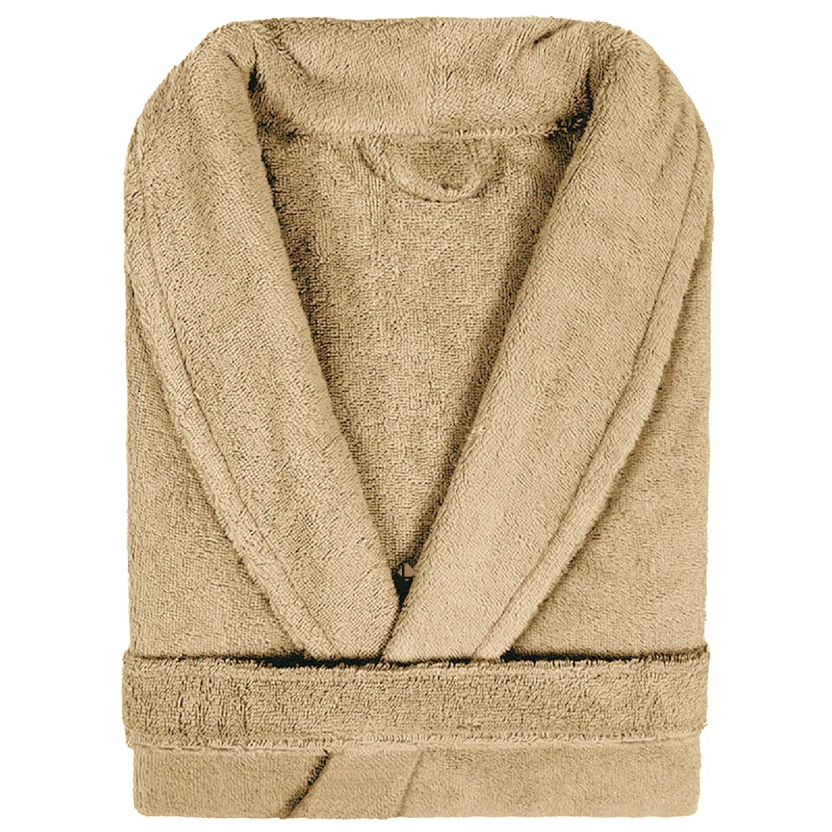 Peignoir Col Châle Adulte Pure Coton L Marron Beige