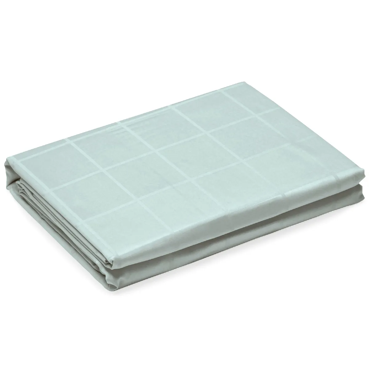 Housse De Couette 280x240 Cm Satin Concerto Carreaux Vert Lichen