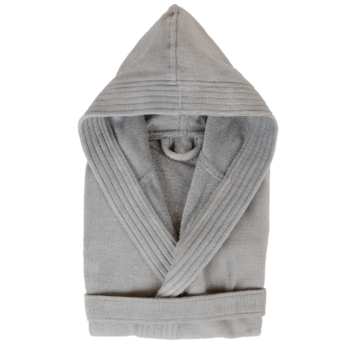 Peignoir À Capuche Enfant Cool Coton 10 Ans Velours Gris Argent