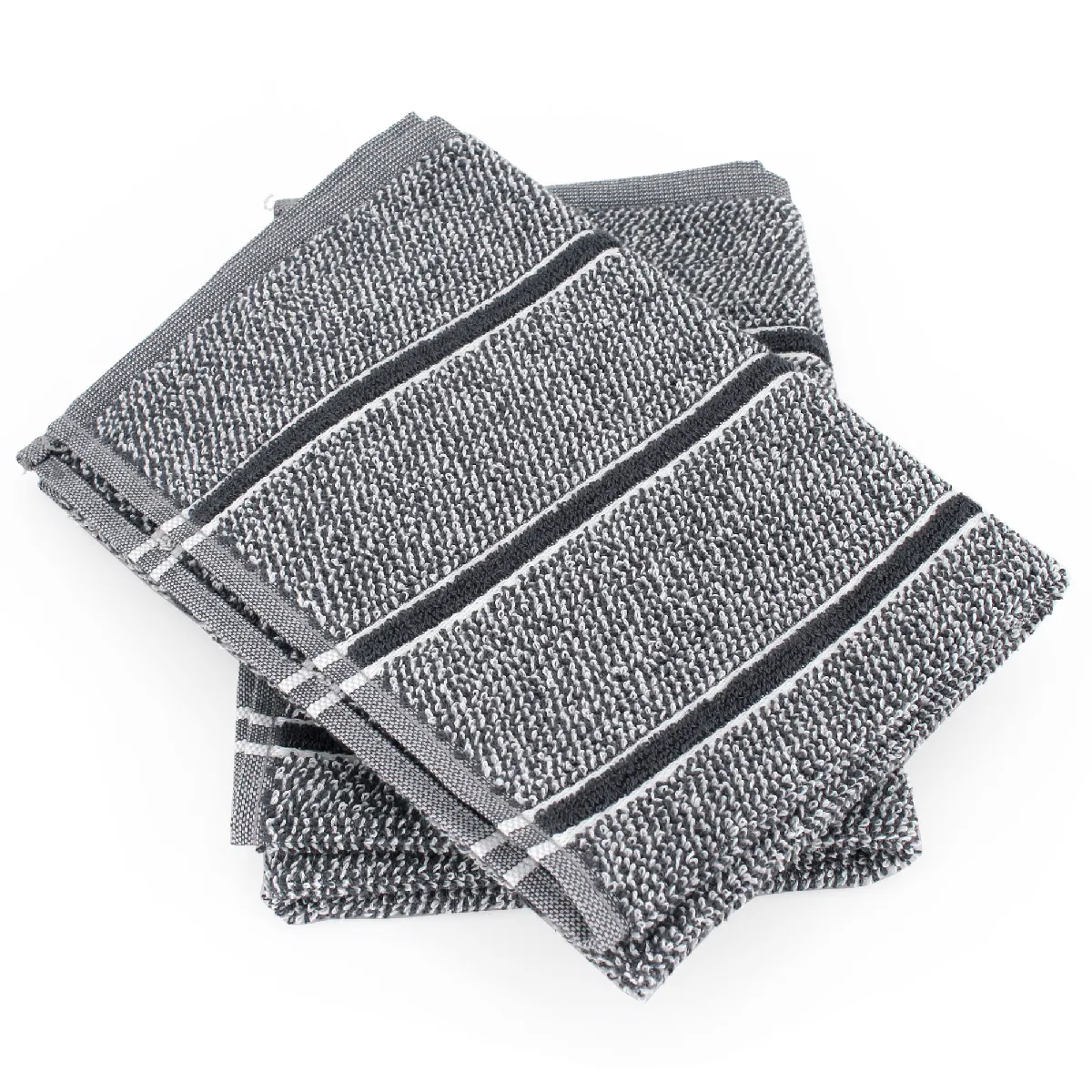 Lot De 2 Torchons De Cuisine 50x50 Cm Checks Gris