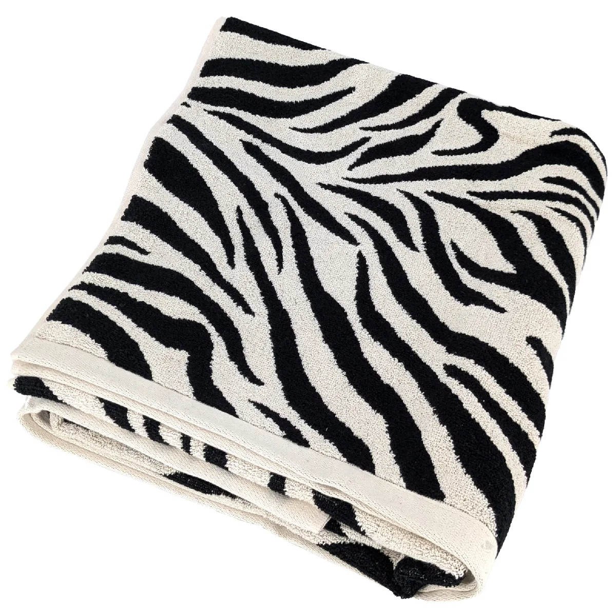 Drap De Bain Absorbant Coton 100x150cm Zebra Beige