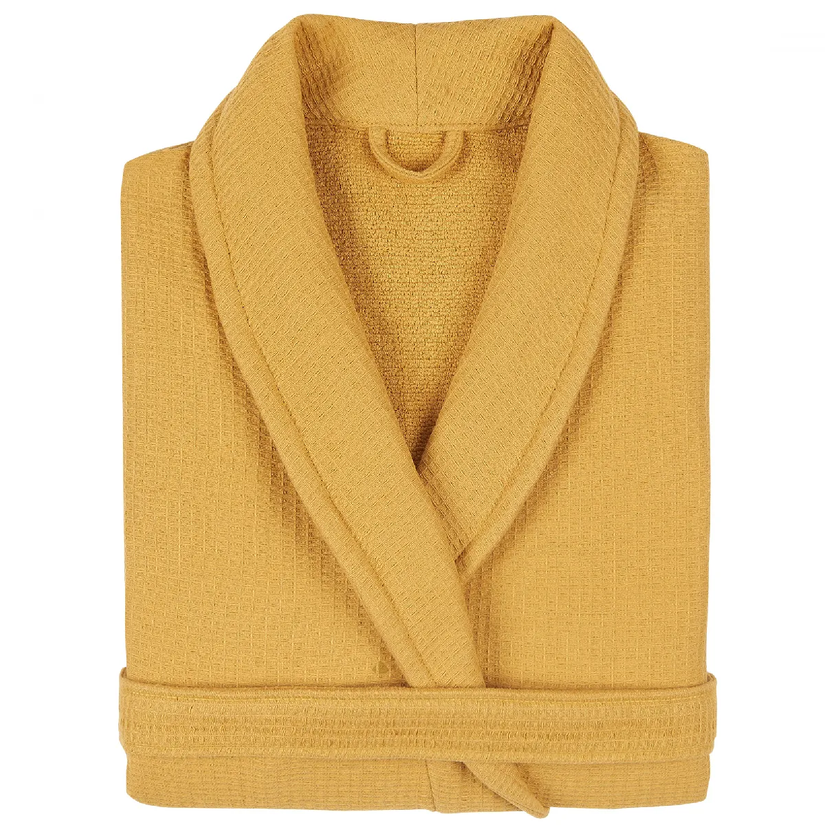 Peignoir Col Châle Adulte Natural Coton M Jaune Curry