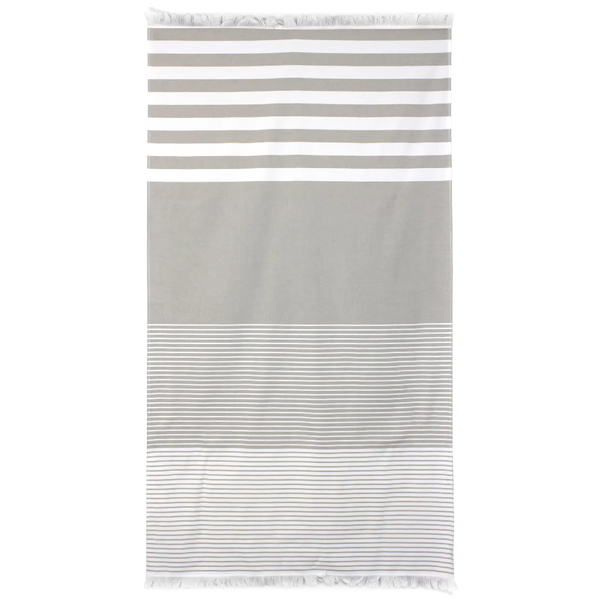 Drap De Plage Fouta 100x180 Cm Coton 290 G/m² Ventspils Rayures Beiges