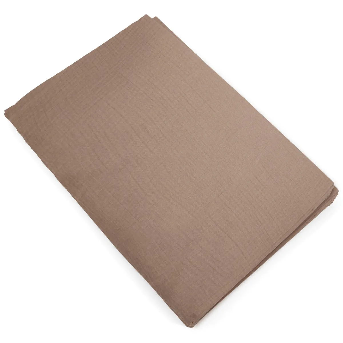 Housse De Couette 240x220 Cm Mousseline De Coton Milos Marron Camel