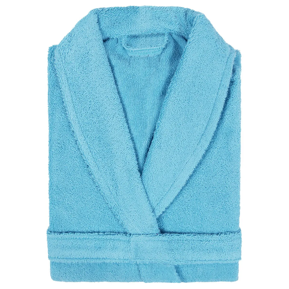 Peignoir Col Châle Adulte Pure Coton L Bleu Océan