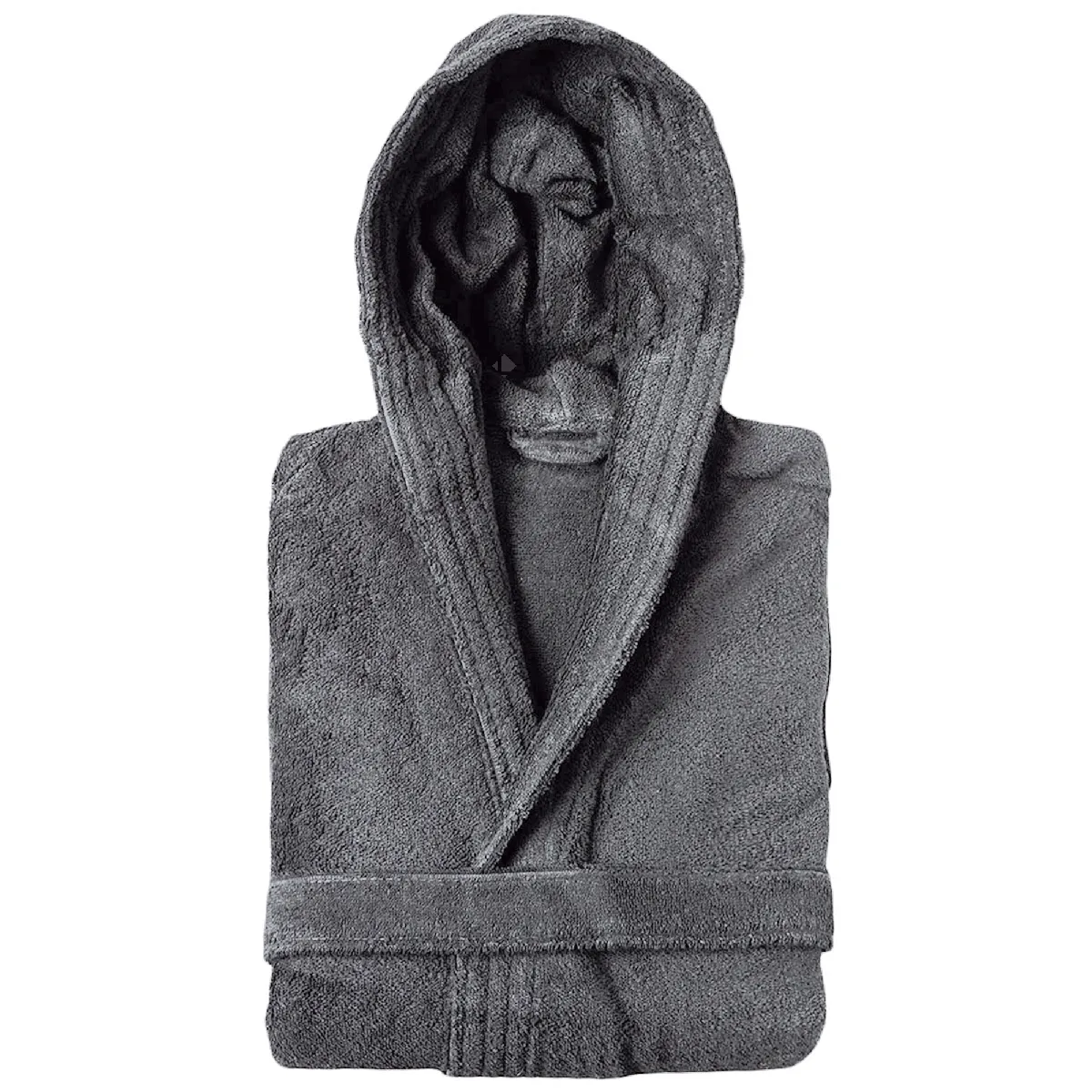 Peignoir À Capuche Adulte Pure Coton L Gris Anthracite