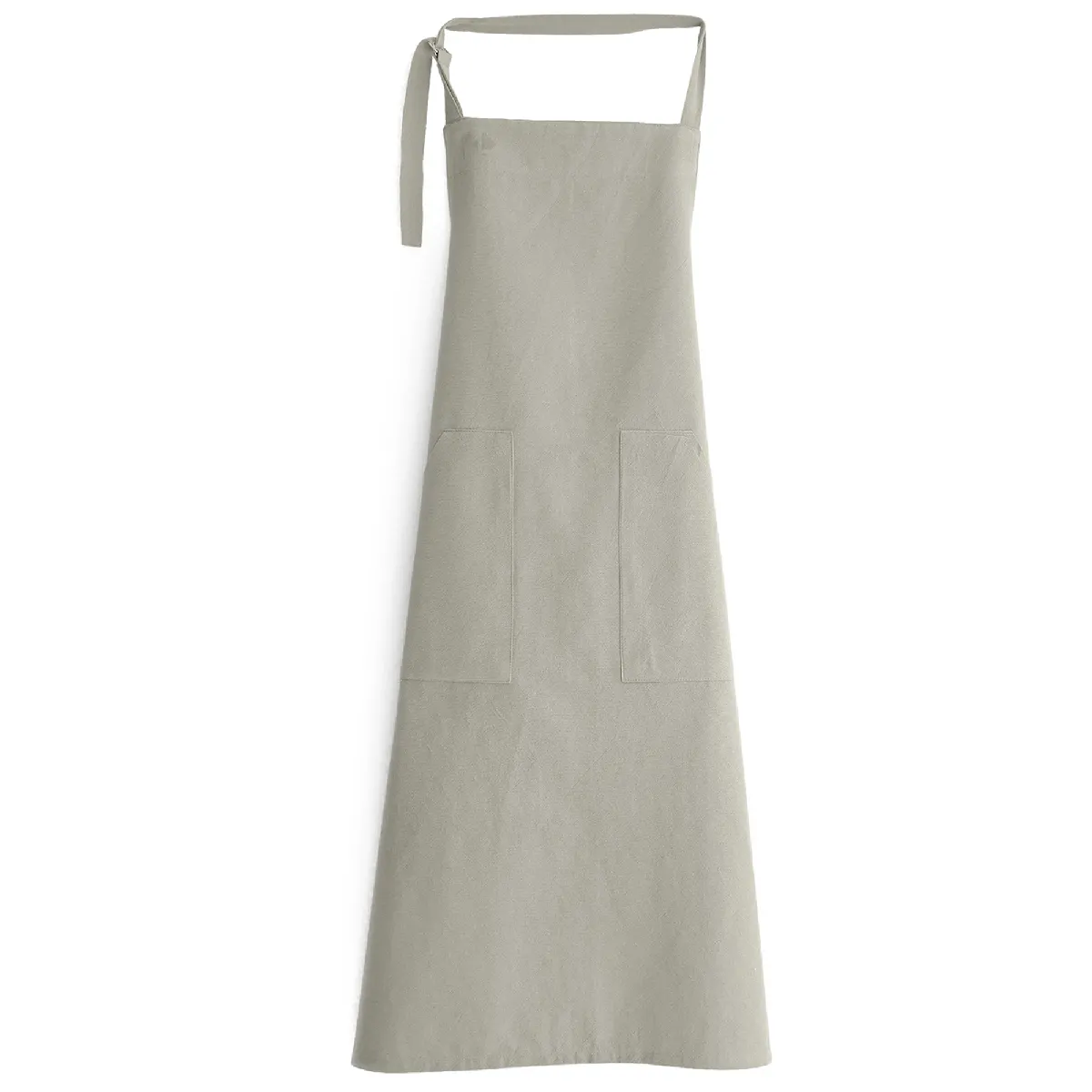 Tablier De Cuisine Double Poche 70x90 Cm Coton Hono Blanc Naturel