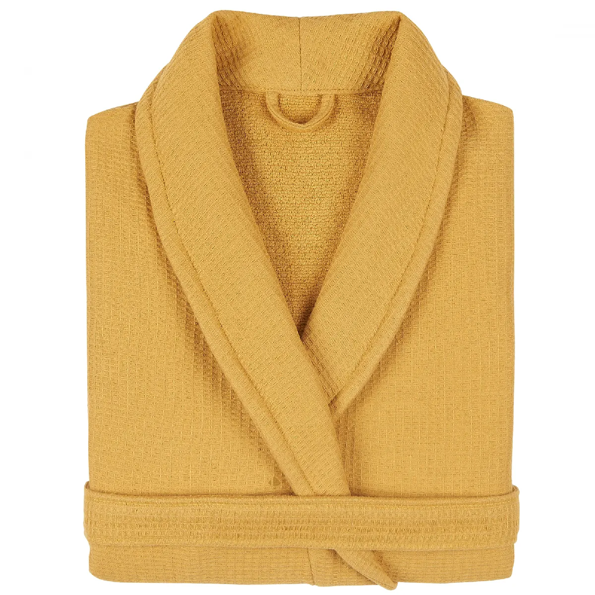 Peignoir Col Châle Adulte Natural Coton L Jaune Curry