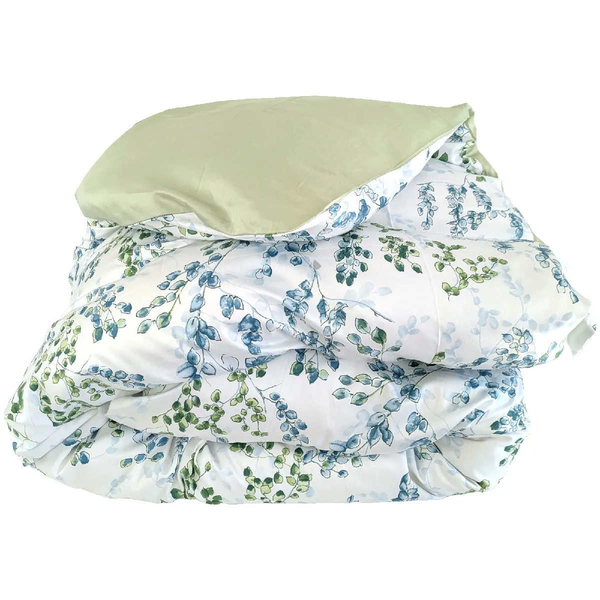 Housse De Couette 200x200 Cm Satin De Coton Angèle Vert Tilleul