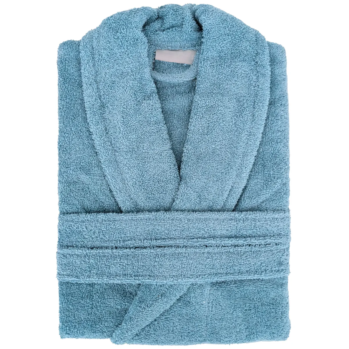Peignoir Col Châle Naia Éponge Coton Taille M Bleu Cérulé