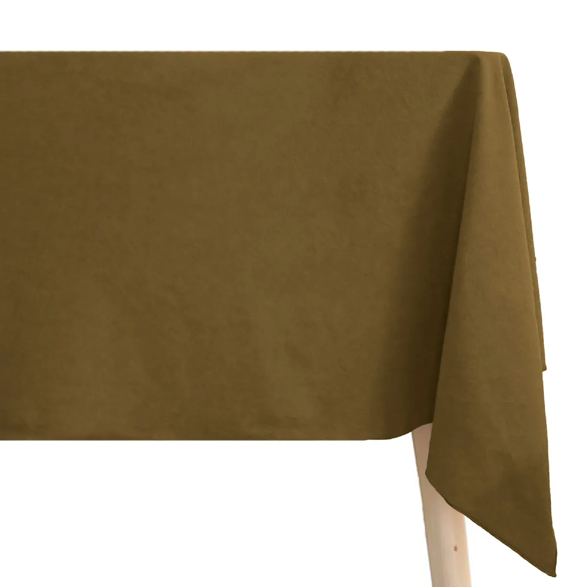 Nappe Rectangulaire Coton Lavé 160x300 Cm Hono Marron Foin