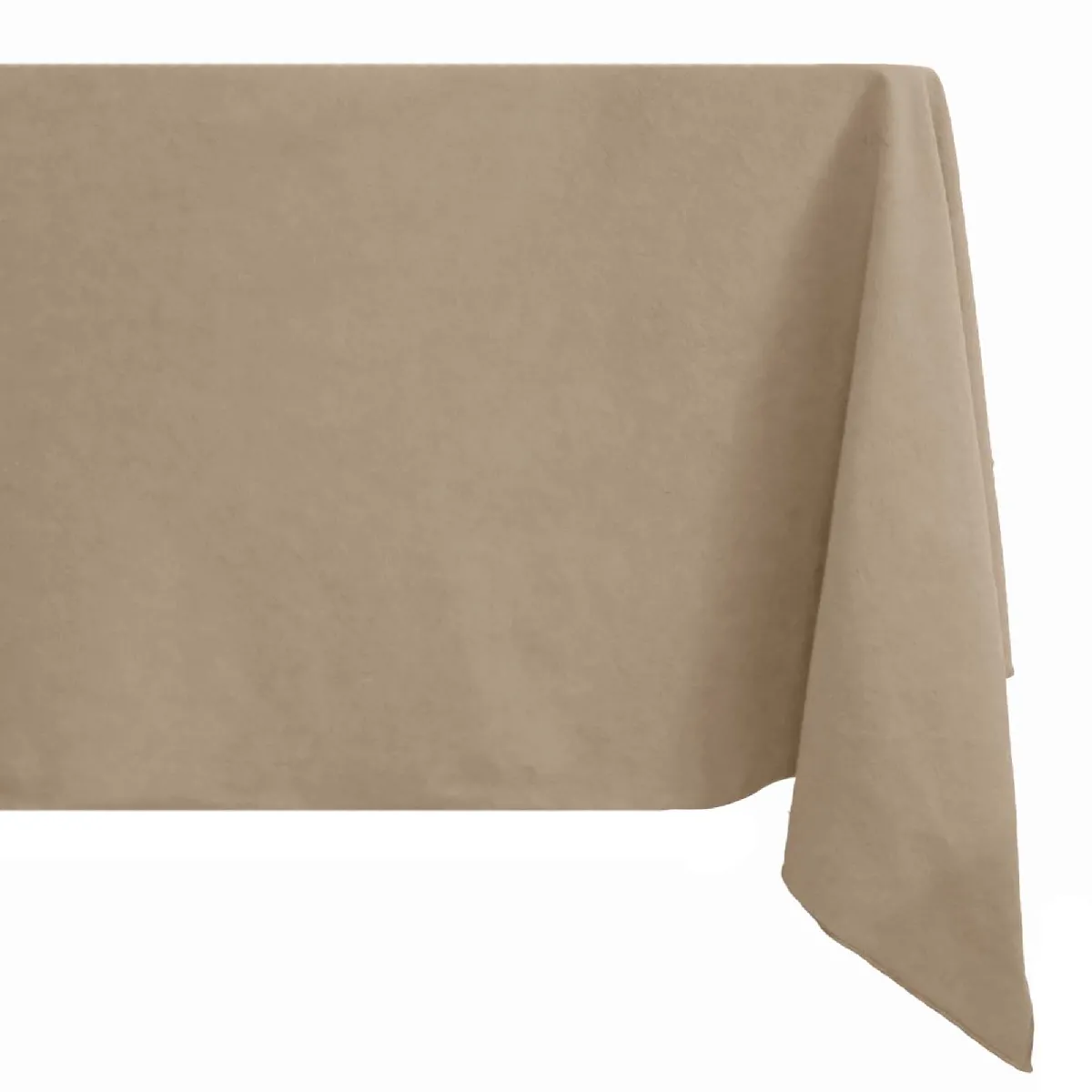 Nappe Carré Coton Lavé 160x160 Cm Hono Marron Camel Finition Point Bourdon