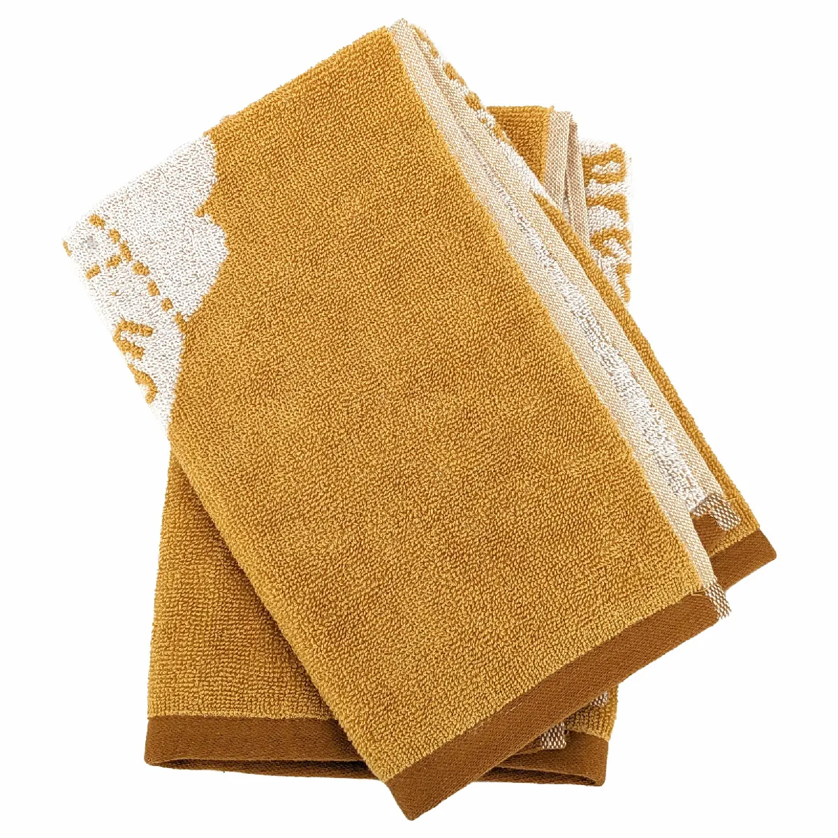 Lot De 2 Torchons De Cuisine Pur Coton 50x50 Cm Grilluxe Jaune