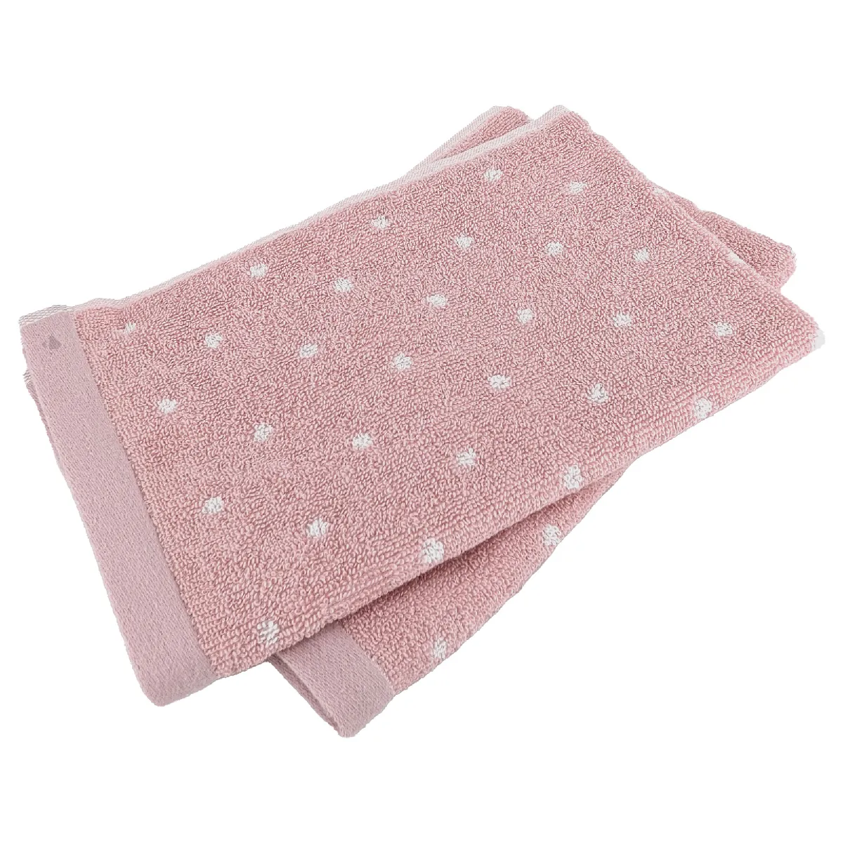 Lot De 2 Serviettes Invité 33x50 Cm Efficience Dots Rose Flamingo