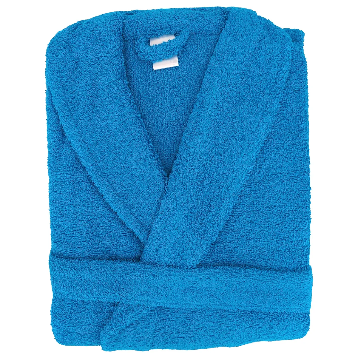 Peignoir Col Châle Adulte Alpha Coton Taille S Bleu Turquoise