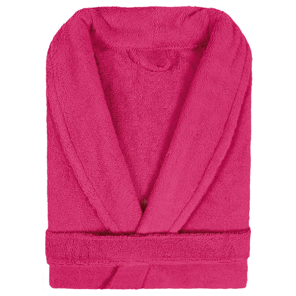 Peignoir Col Châle Adulte Pure Coton M Rose Fuchsia