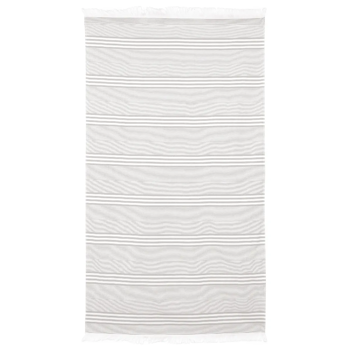Drap De Plage Fouta 100x180 Cm Coton 290 G/m² Cinque Rayures Beige