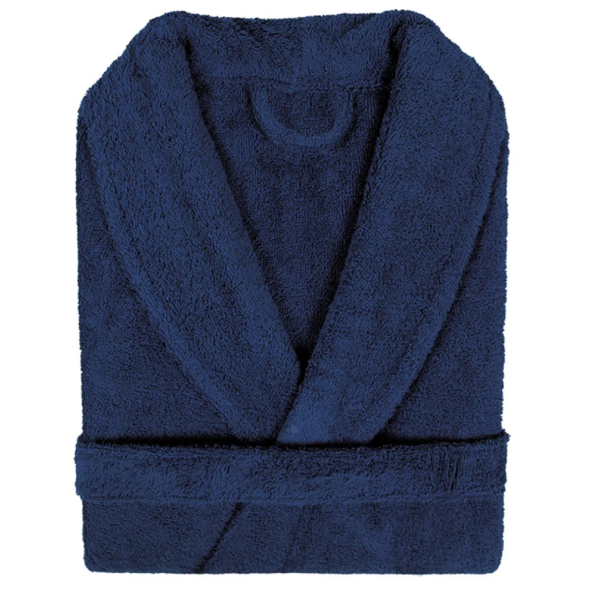 Peignoir Col Châle Adulte Pure Coton Xl Bleu Marine