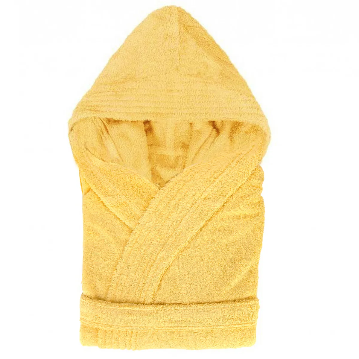 Peignoir À Capuche Enfant Pure Coton 4 Ans Jaune