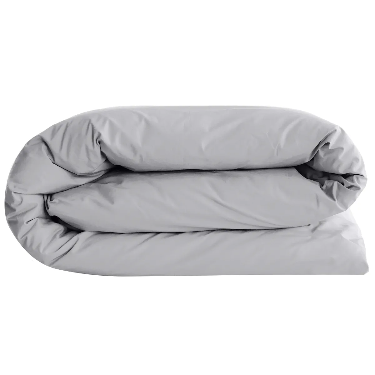 Housse De Couette Uni 240x220 Cm Percale De Coton Manoir Gris Acier