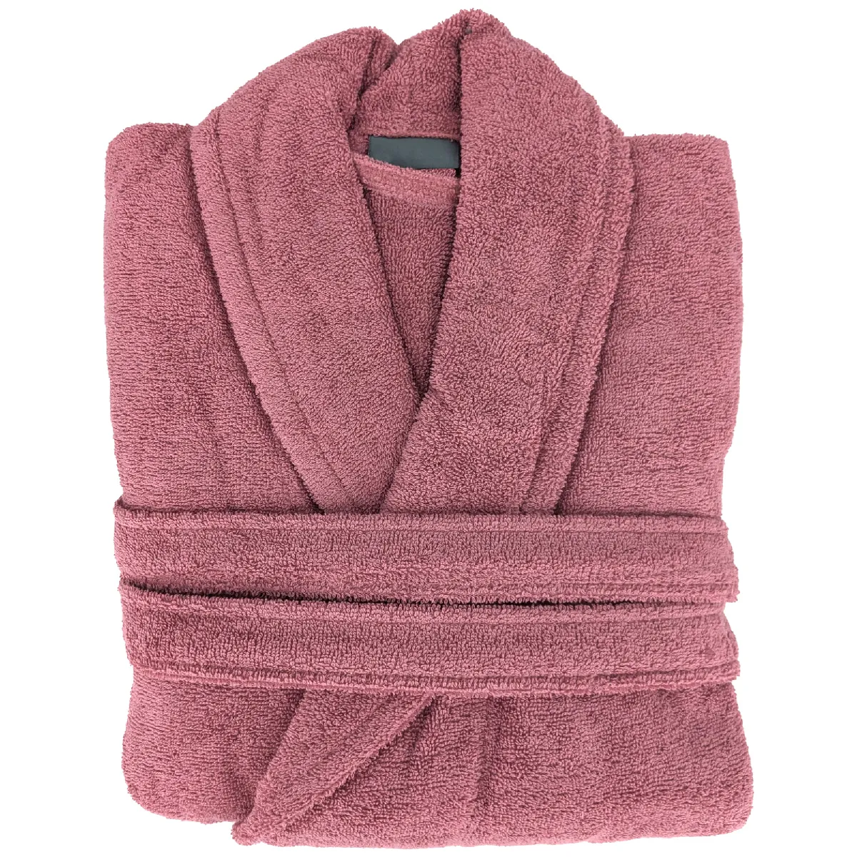 Peignoir Col Châle Naia Éponge Coton Taille Xl Rose Bois De Rose