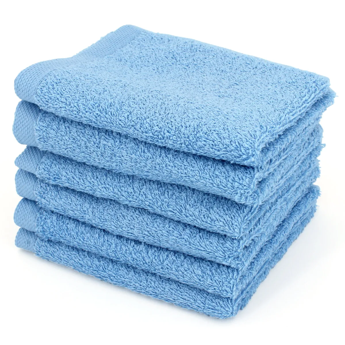 Lot De 6 Serviettes Invité 30x50 Cm Alpha Bleu Ciel