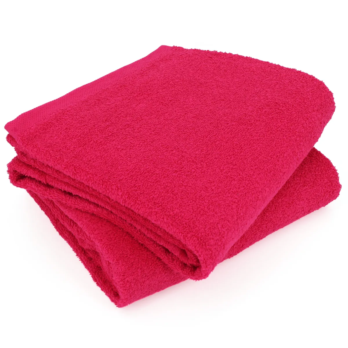 Lot De 2 Draps De Bain 90x150 Cm Alpha Rose Fuschia
