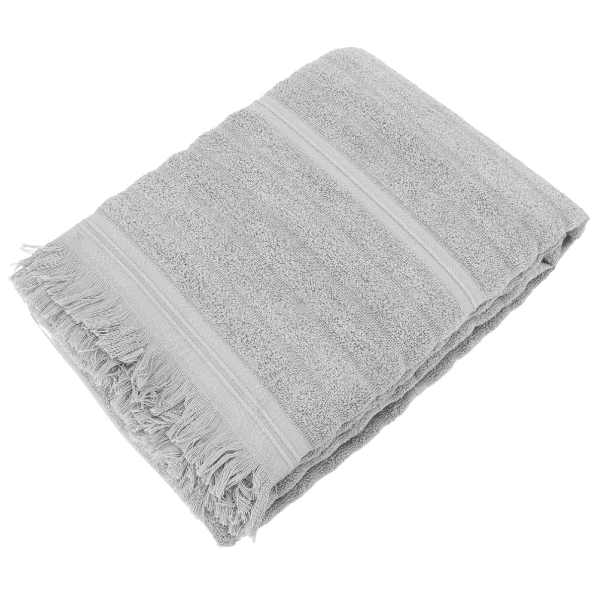 Drap De Bain 100x150 Cm Natural Stripes Gris Platine