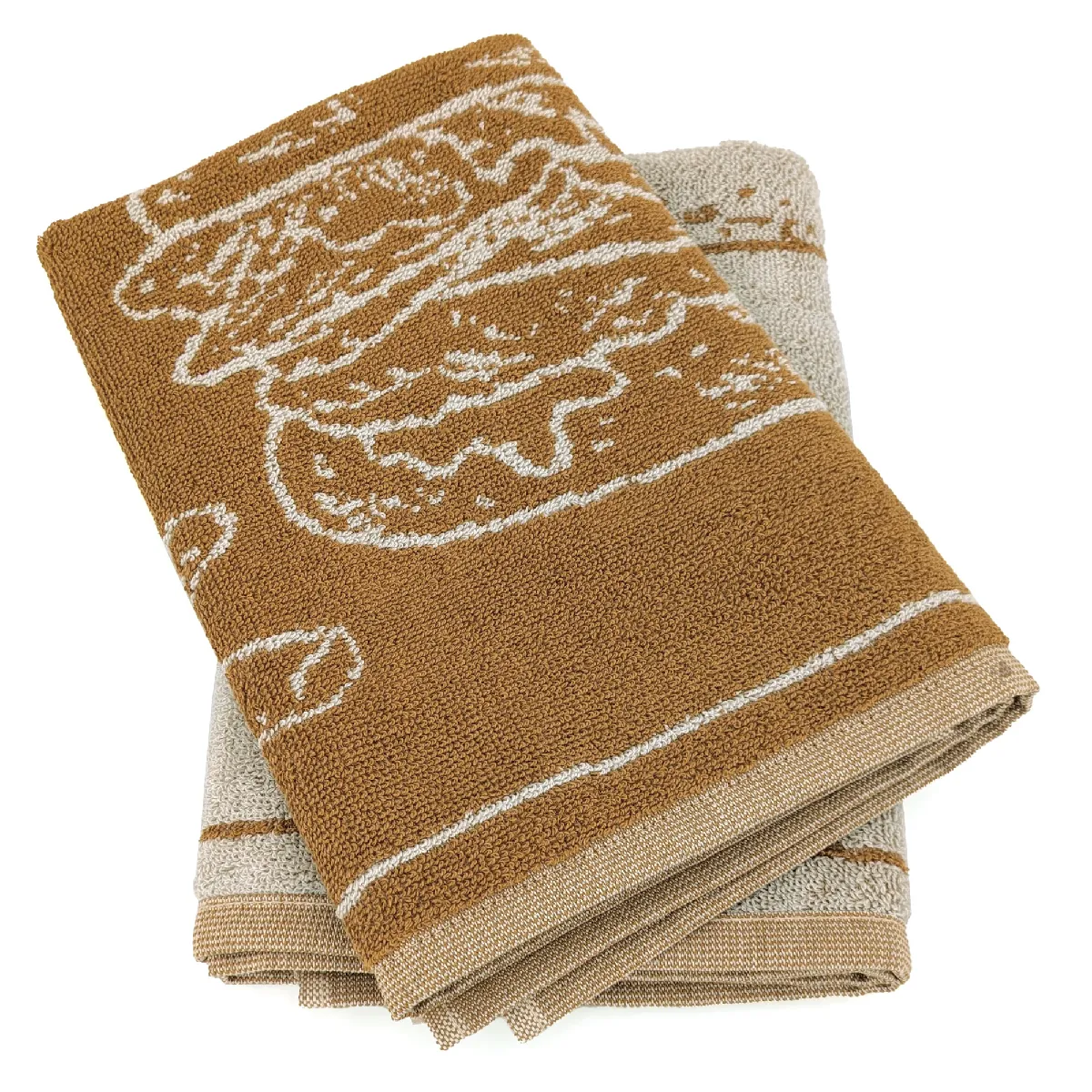 Lot De 2 Torchons De Cuisine Pur Coton Motif Fromage 50x50 Cm Burger Jaune