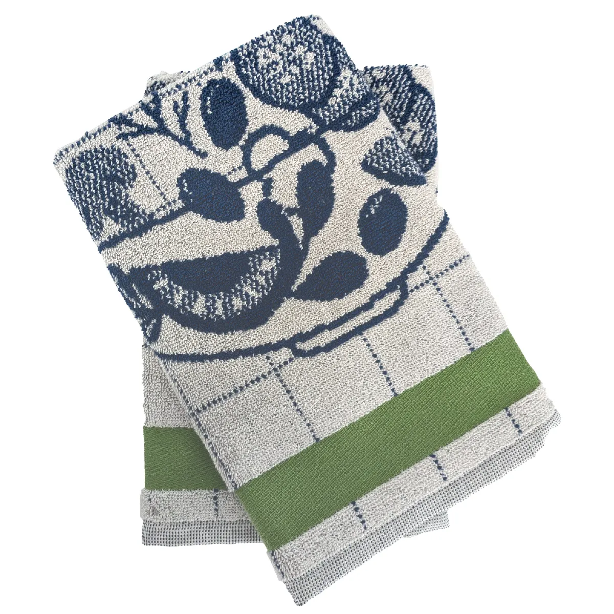 Lot De 2 Torchons De Cuisine 50x50 Cm Coton Salad Motif Thème Salade Vert