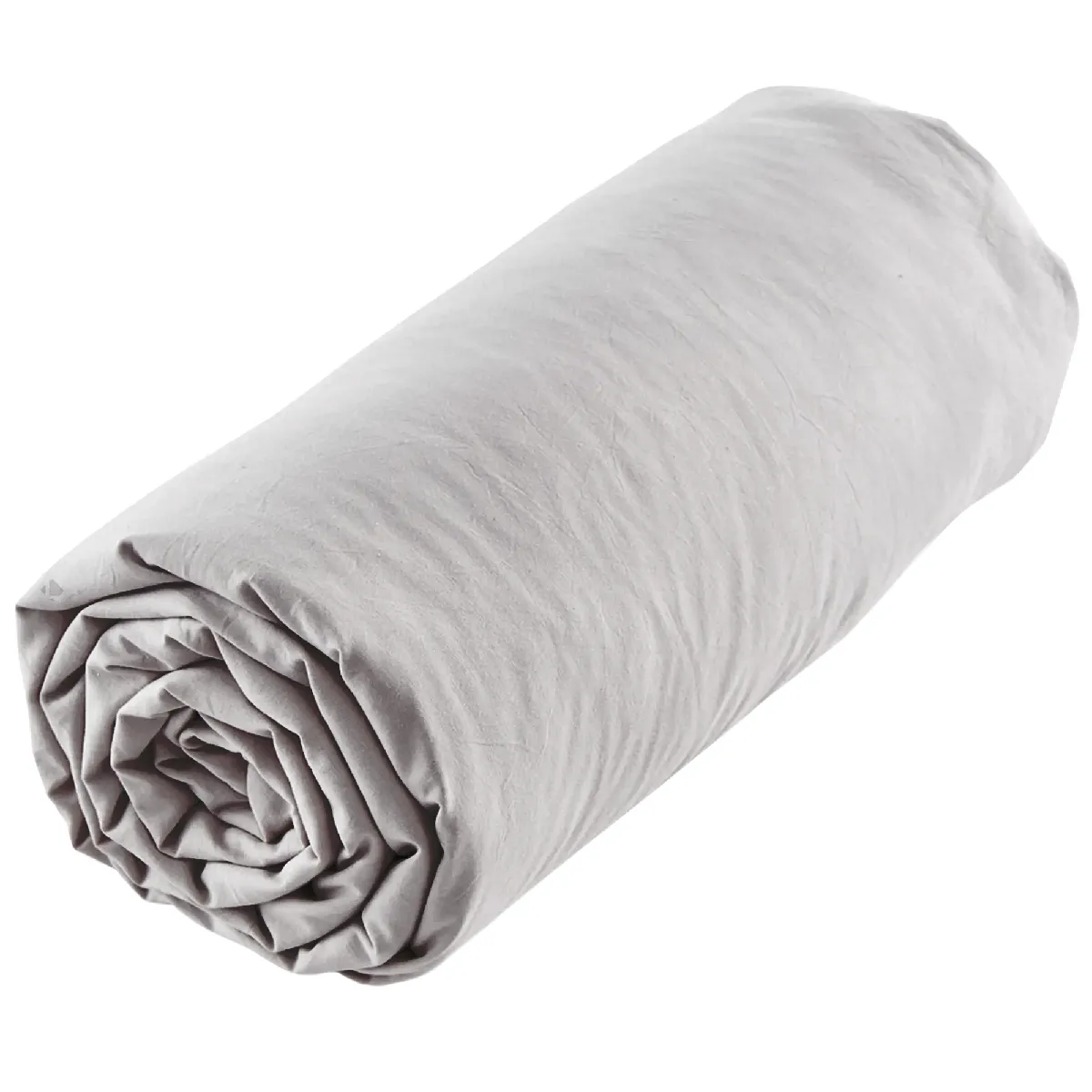Drap Housse Uni 140x190 Cm Mila 100% Polyester Micro Lavée Gris Perle