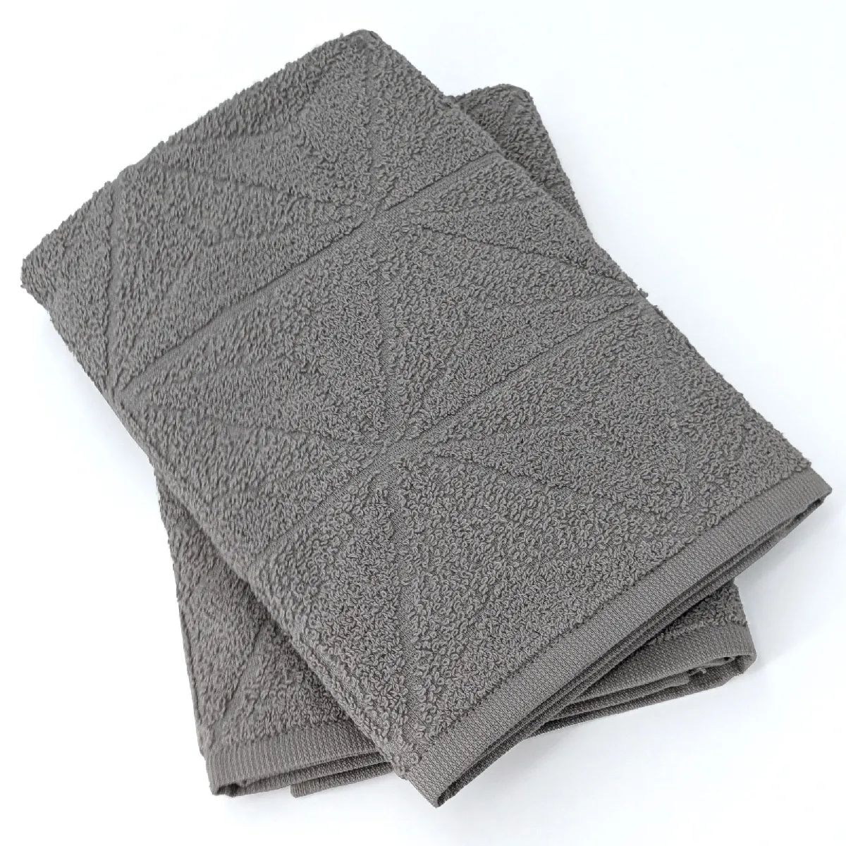 Lot De 2 Torchons De Cuisine Pur Coton 50x50 Cm Optical Gris Lunar