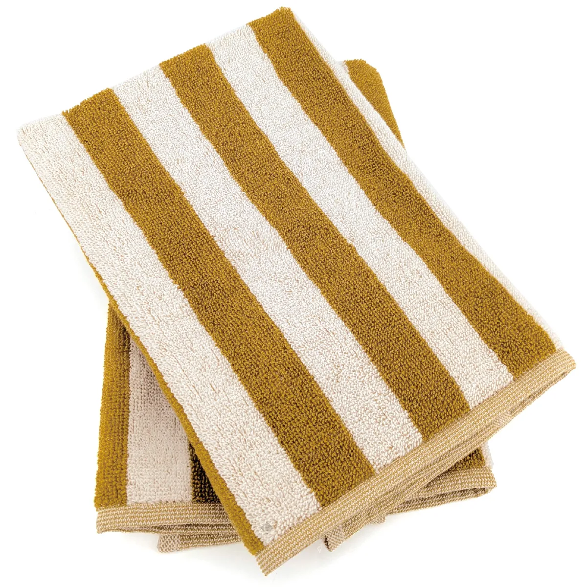 Lot De 2 Torchons De Cuisine Éponge 50x50 Cm Collection Pat Effi Jaune Mimbre