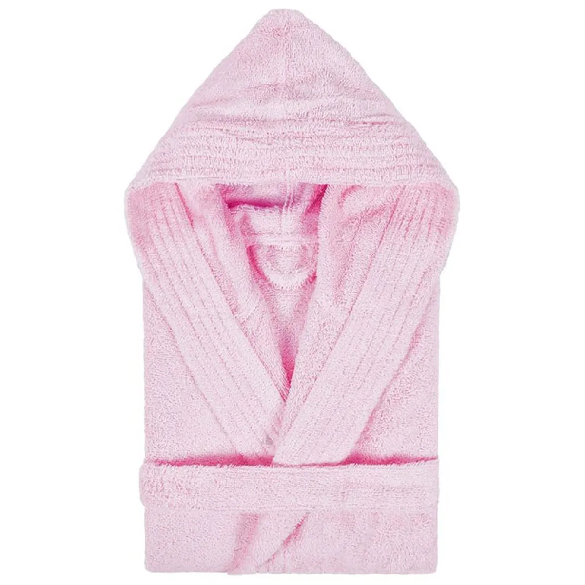 Peignoir À Capuche Enfant Pure Coton 4 Ans Rose Bonbon