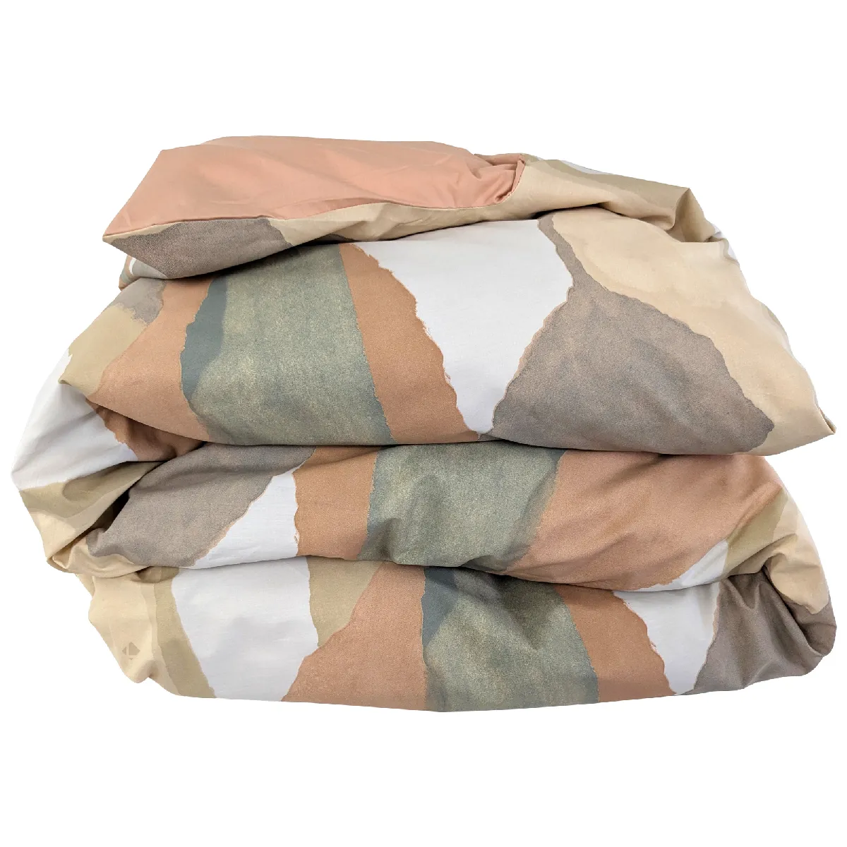 Housse De Couette 200x200 Cm Percale De Coton Land Craie Multicolore