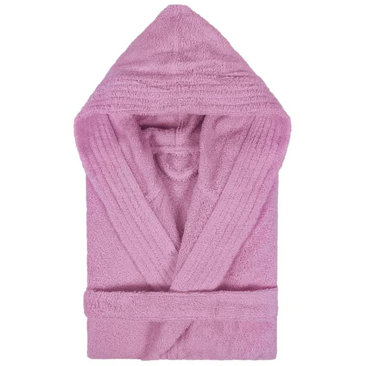 Peignoir À Capuche Enfant Pure Coton 14 Ans Rose Lavande