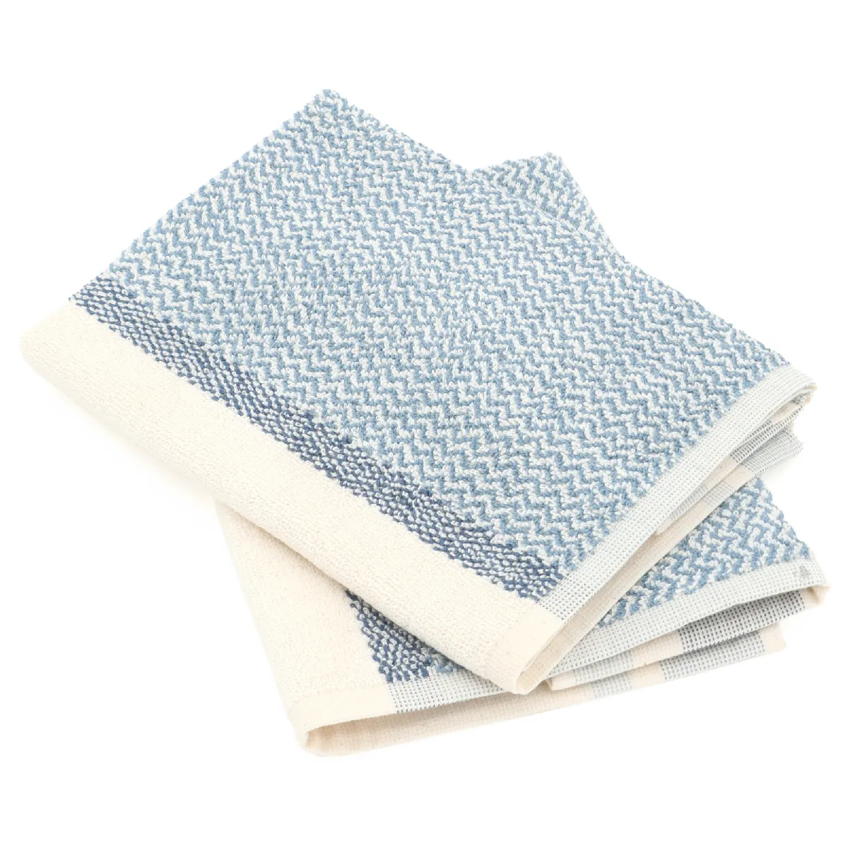 Lot De 2 Torchons De Cuisine Éponge 50x50 Cm Coton Oton Bleu