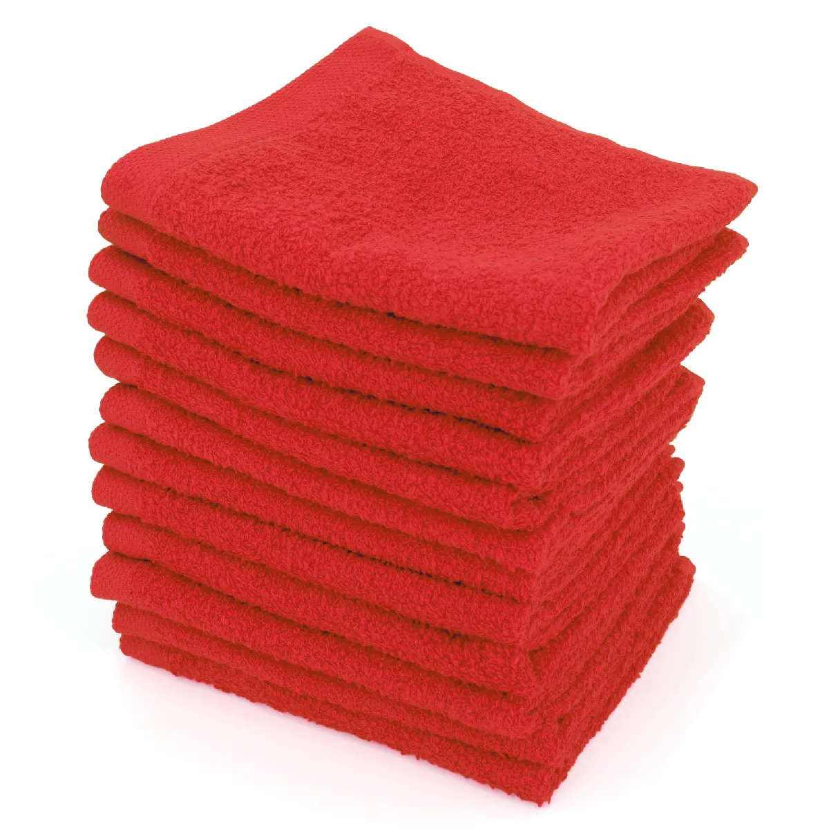 Lot De 12 Serviettes Invité 30x30 Cm Alpha Rouge