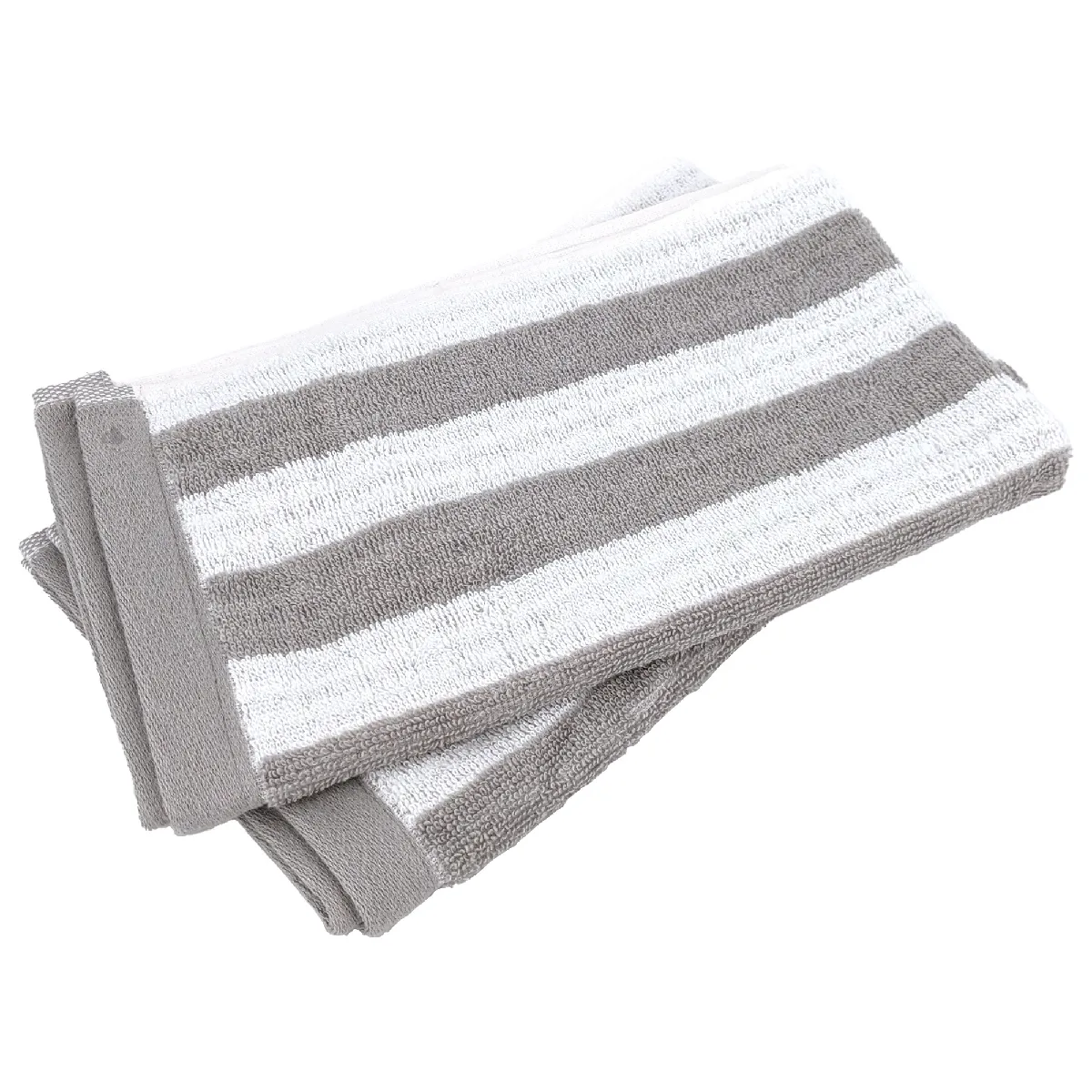 Lot De 2 Serviettes Invité 33x50 Cm Efficience Stripes Gris Lunar