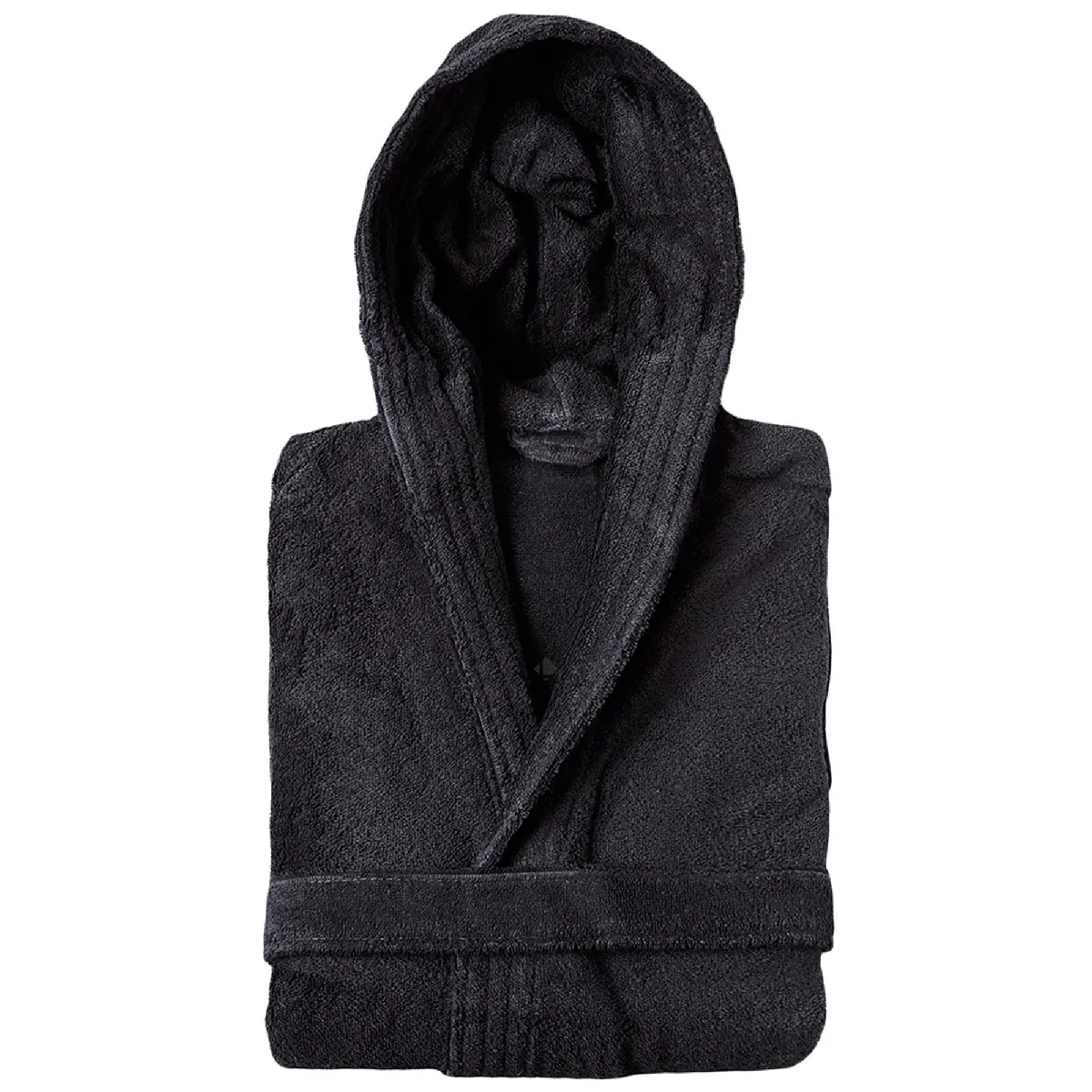 Peignoir À Capuche Adulte Pure Coton L Noir