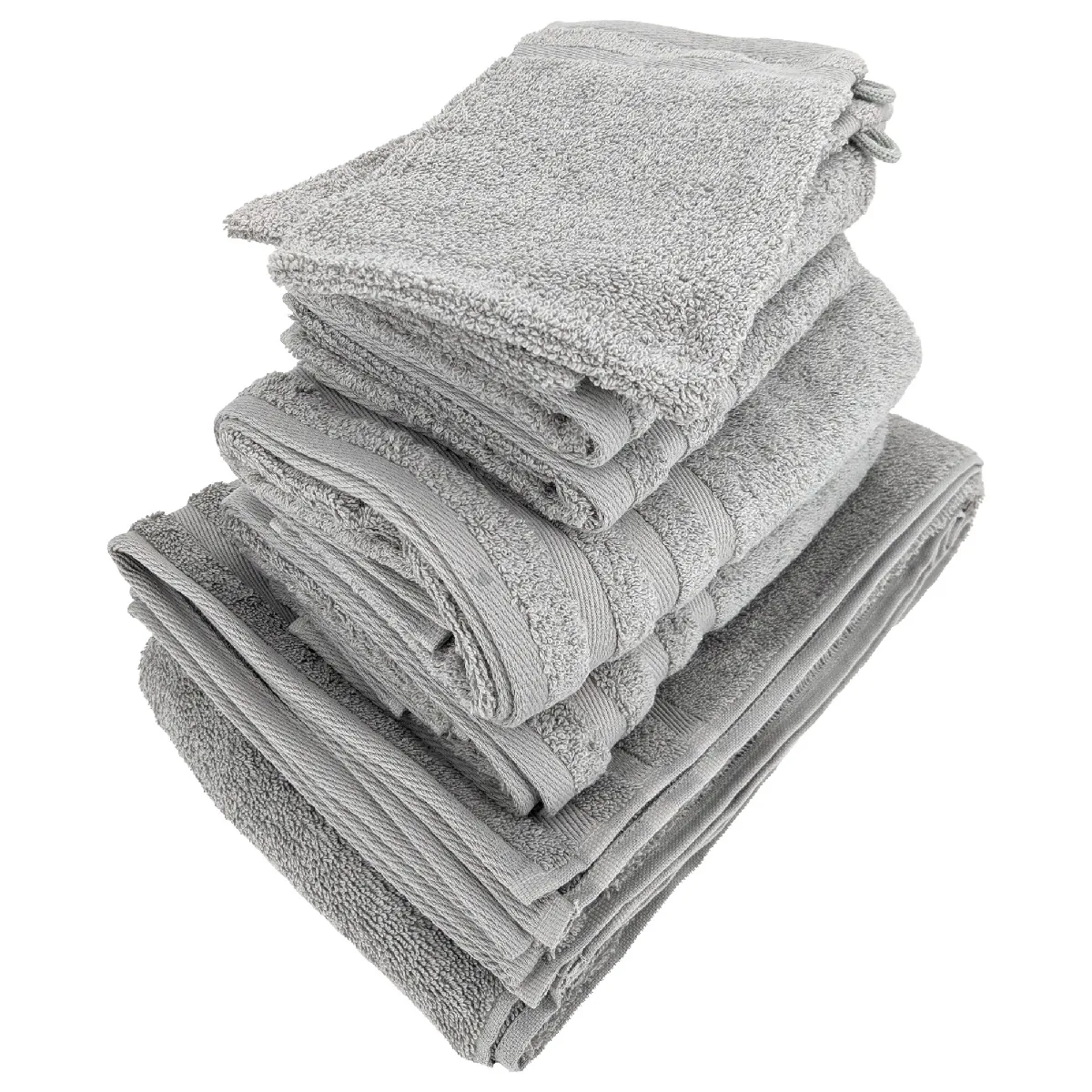 Parure De Bain Efficience Pure Gris Lunar 7 Pièces