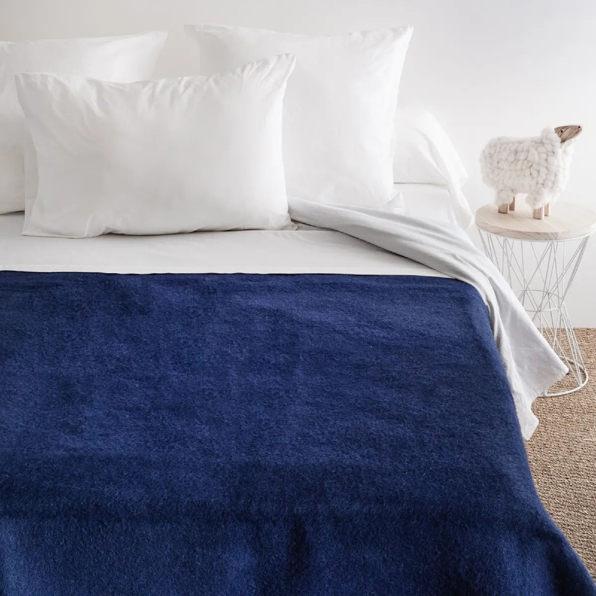 Linnea Volta Plaid 220 X 240 Cm Laine Bleu