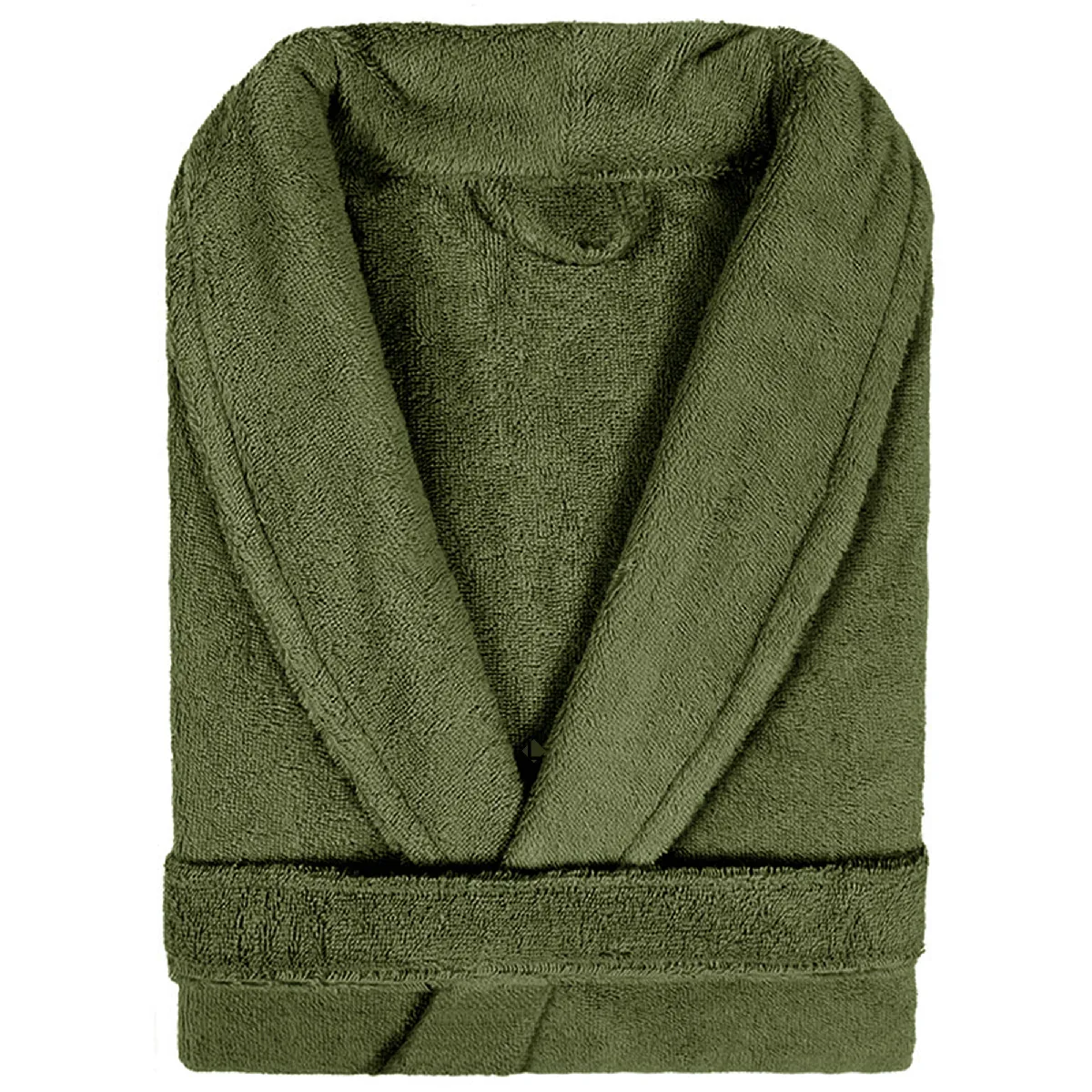 Peignoir Col Châle Adulte Pure Coton M Vert Kaki