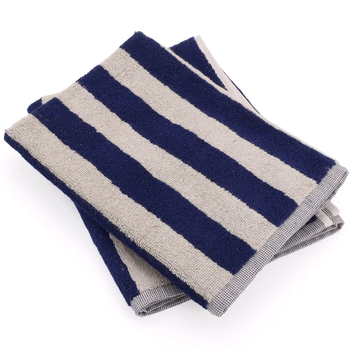 Lot De 2 Torchons De Cuisine Éponge 50x50 Cm Coton Pat Bleu