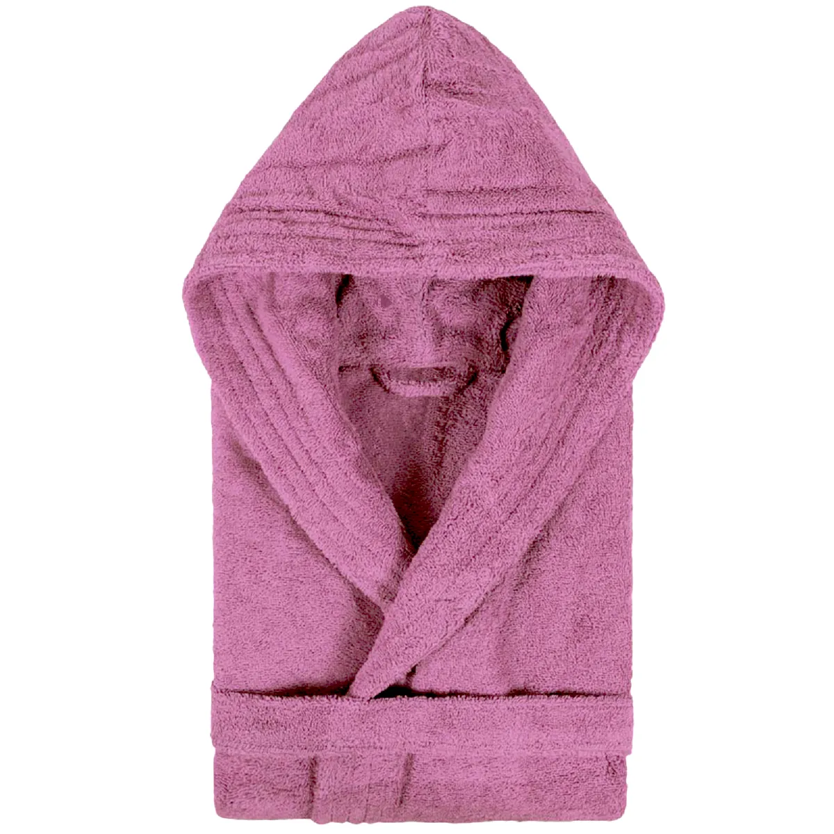 Peignoir À Capuche Adulte Pure Coton Xxl Rose Lavande