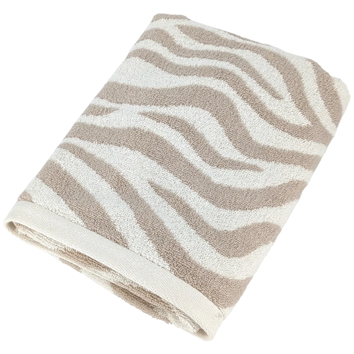 Drap De Bain 100x150 Cm Zebra Soft Pur Coton Motif Zèbre Beige