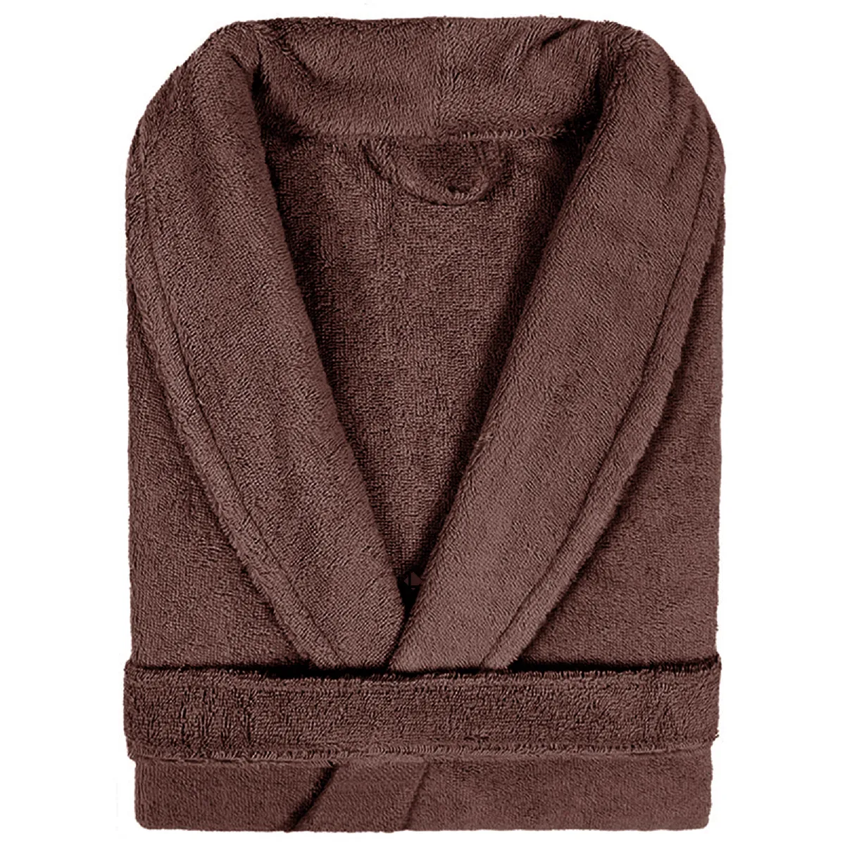Peignoir Col Châle Adulte Pure Coton L Marron