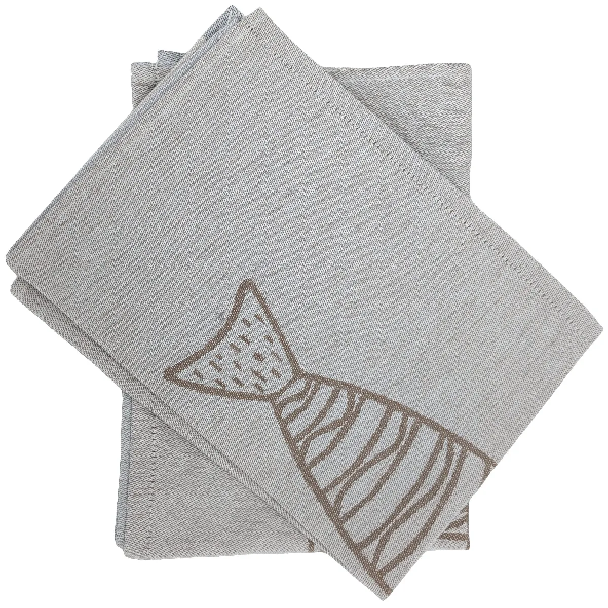 Lot De 2 Torchons De Cuisine Toile 50x70 Cm Collection Maris Gris