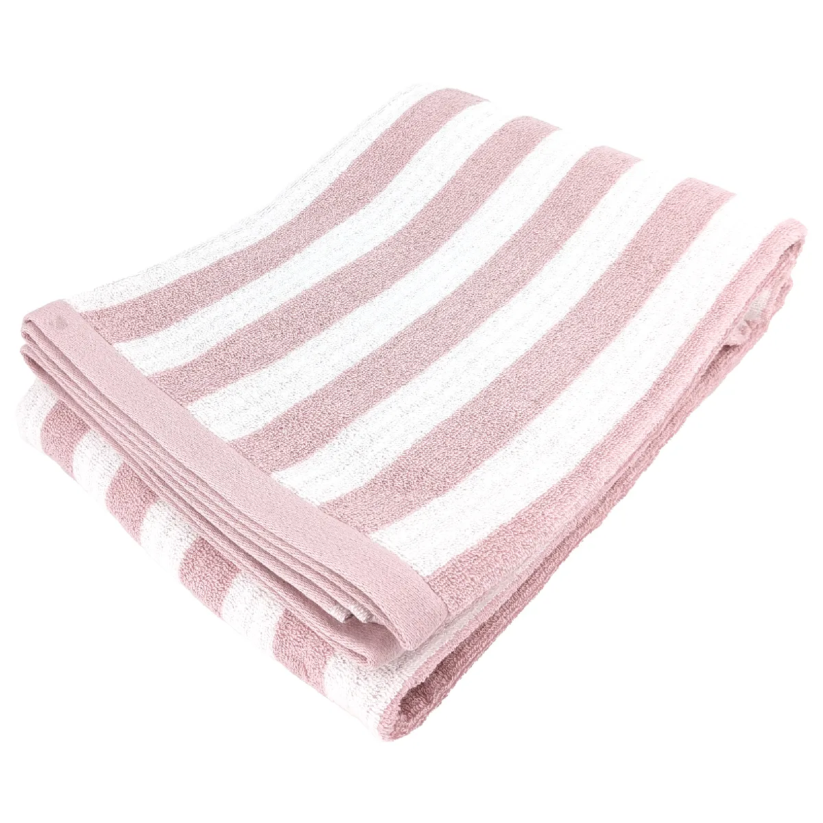 Drap De Bain 100x150 Cm Coton Efficience Stripes Rose Flamingo